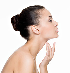 Model after a neck-lift procedure